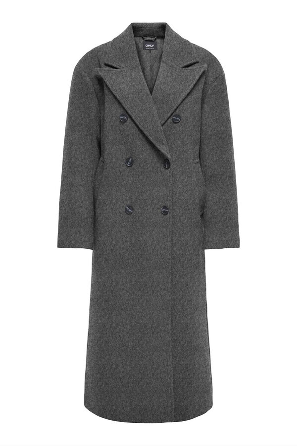 Only Abrigo largo abotonado gris