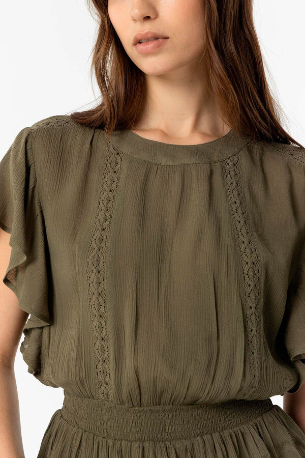 Tiffosi Blusa con Encaje verde