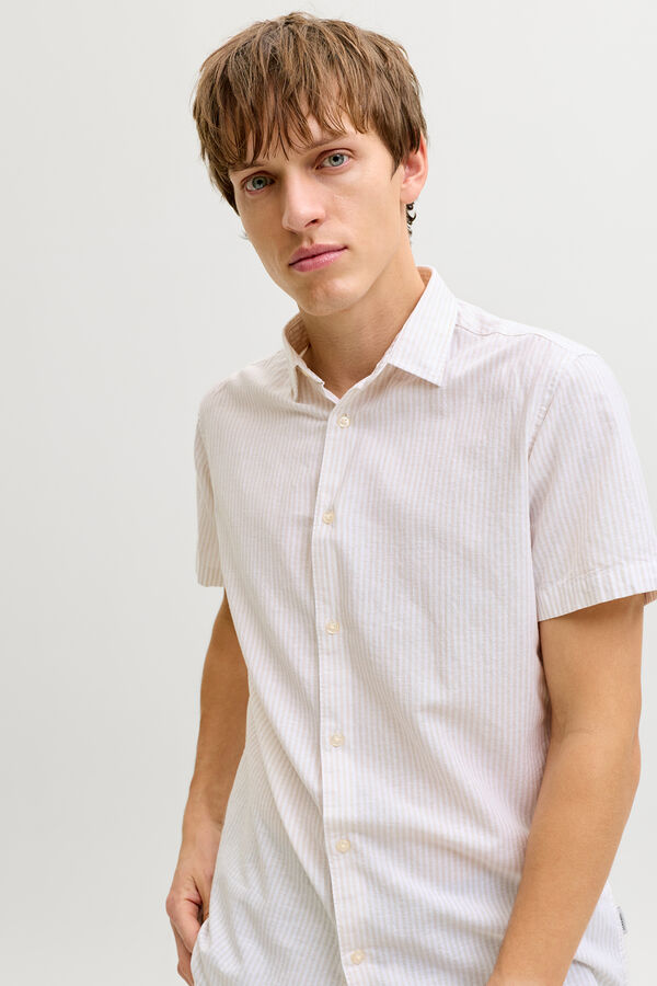 JJ REBEL Camisa comfort fit lino gris