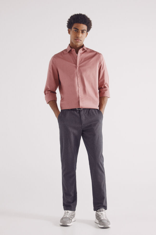 Springfield Camisa vestir elástica rosa