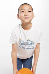 Springfield Kids T-shirt print skater menino bege