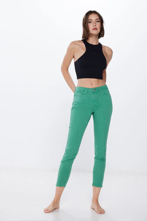 Springfield Jeans Slim Cropped Color verde