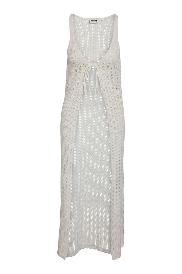 Noisy May Colete longo de crochet com la&ccedil;ada cinzento