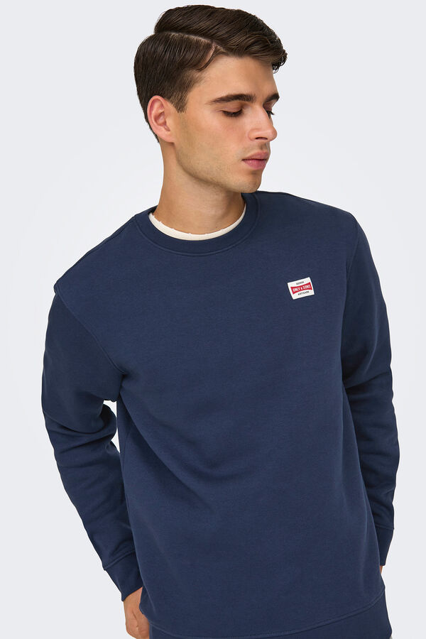 Only & Sons Herren-Sweatshirt mit regular fit und Rundhalsausschnitt. azul