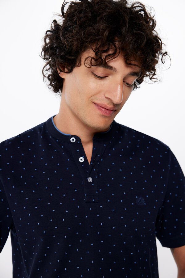 Springfield Polo piqu&eacute; slim fit estampado azul