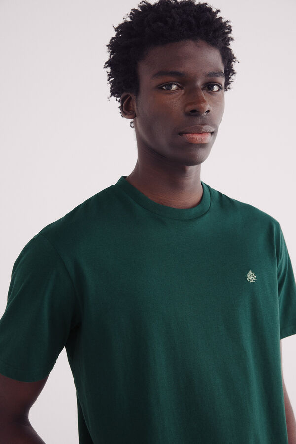 Springfield Camiseta básica cuello redondo verde