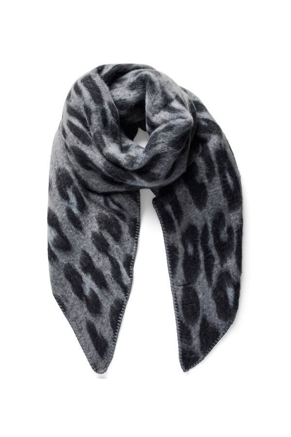 Pieces Bufanda asim&eacute;trica de leopardo gris