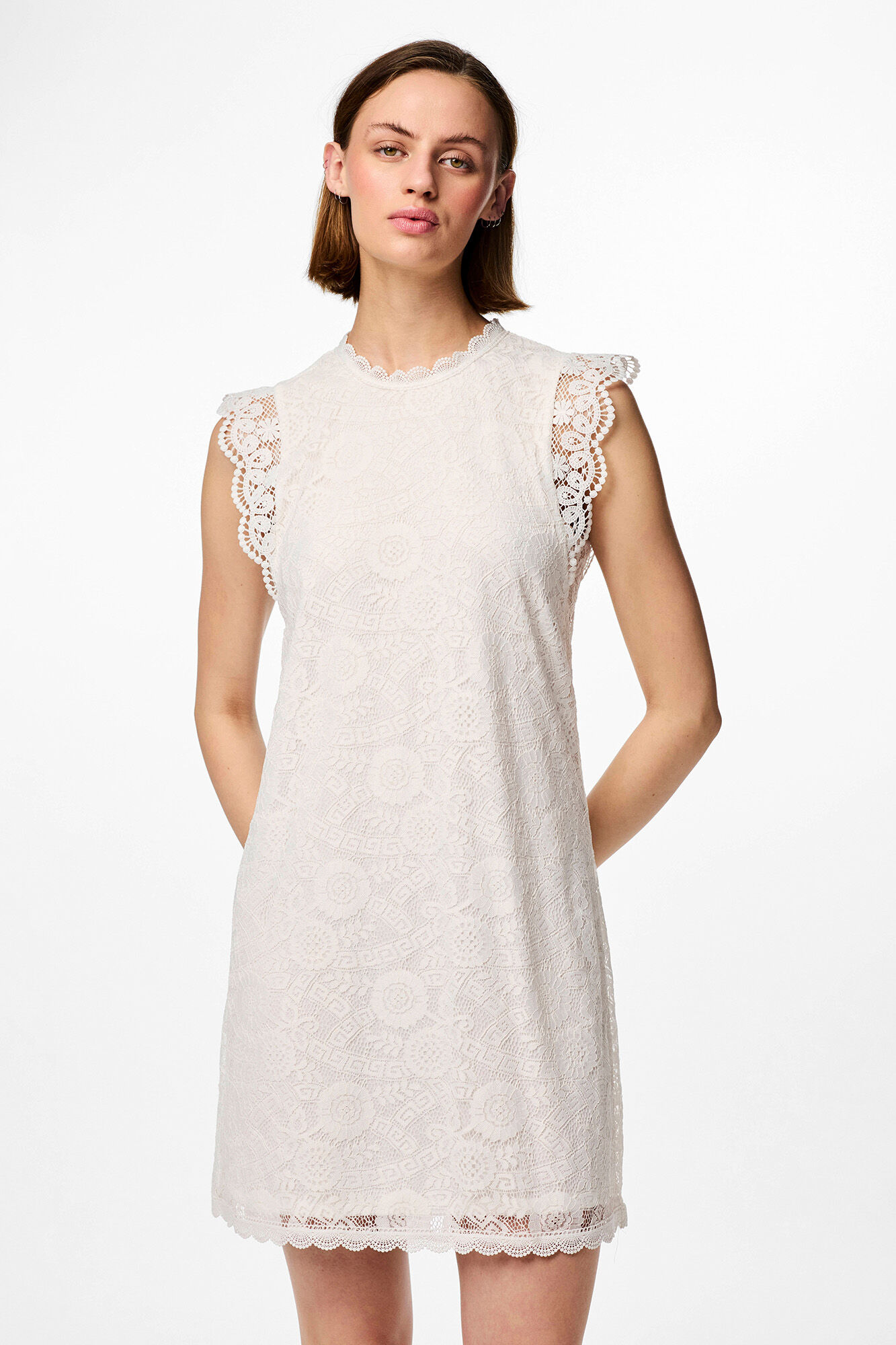 Pieces Vestido de renda mangas