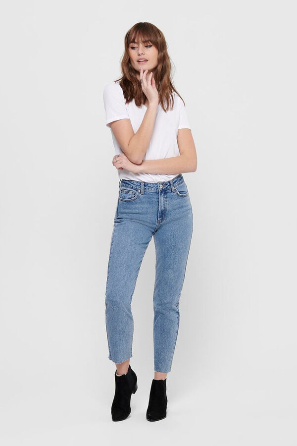 Jeans rectos tiro medio - Mujer