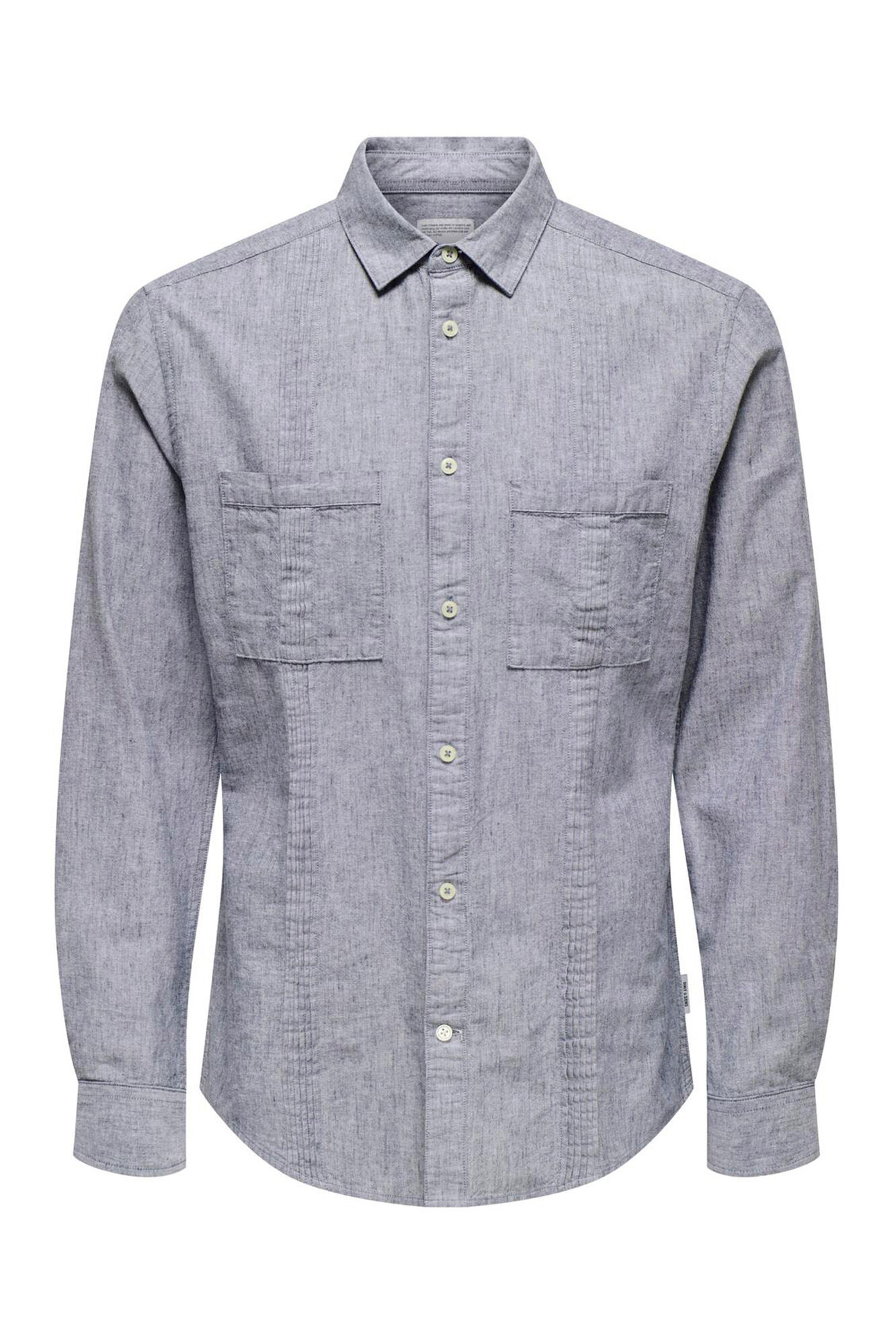 Only & Sons Camisa de manga larga estilo guayabera