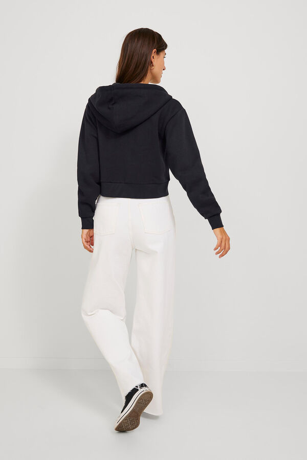 Jack & Jones Sudadera crop con capucha negro