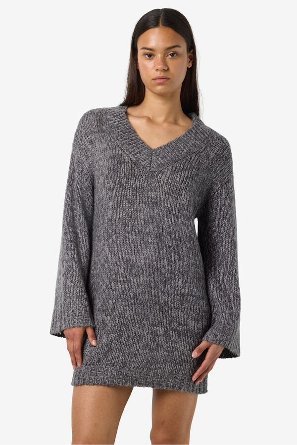 Noisy May Vestido curto de malha  cinzento