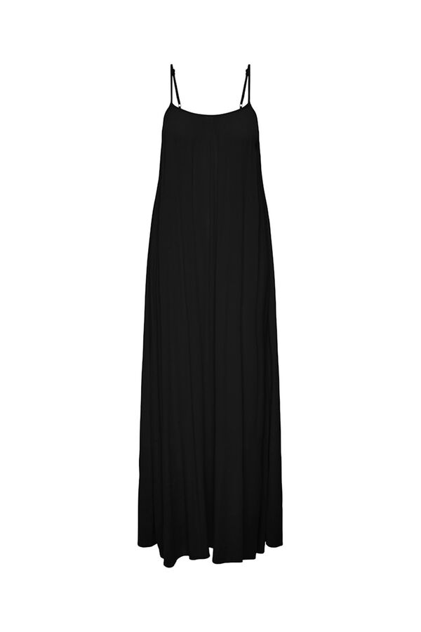 Only Vestido comprido flu&iacute;do preto