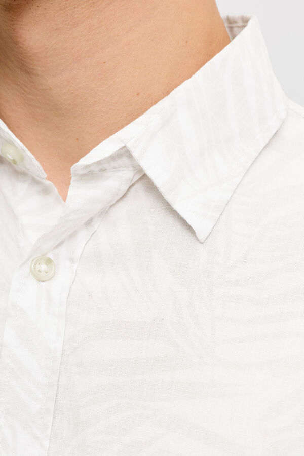 JJ REBEL Camisa em popelina de manga curta branco