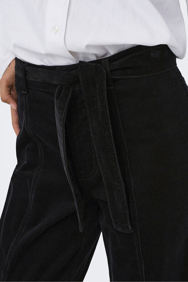 Only Pantal&oacute;n de pana wide leg negro