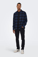 Only & Sons Camisa manga larga cuadros azul