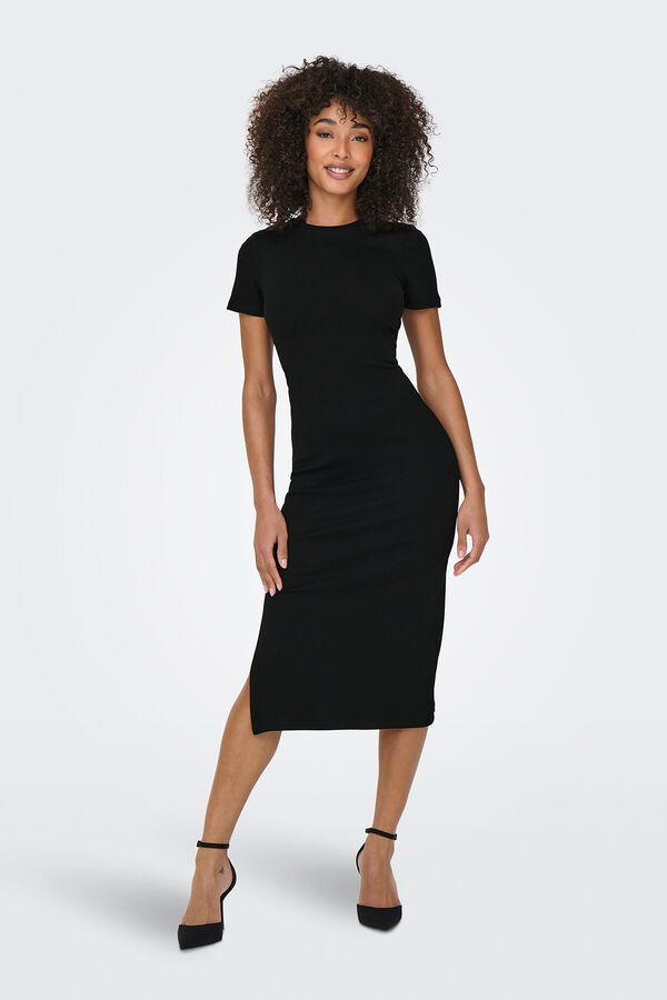 Only Vestido midi slim preto