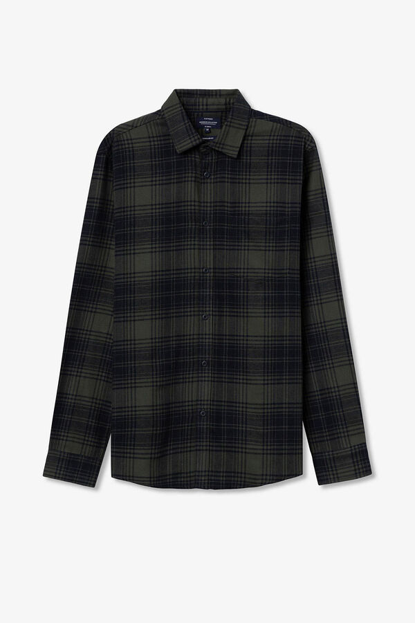 Tiffosi Camisa de flanela xadrez regular fit verde