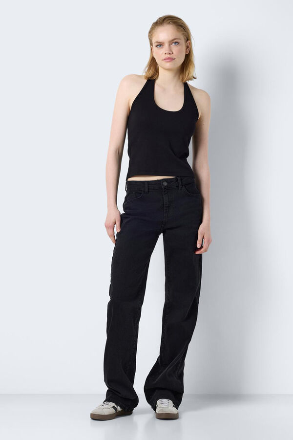 Noisy May T-shirt de decote halter preto