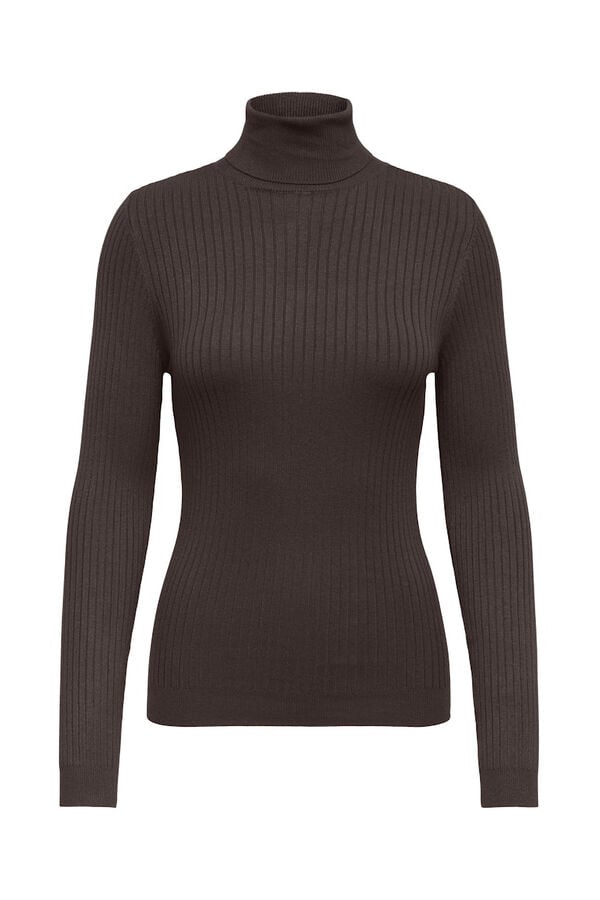 Only Camisola de gola  castanho