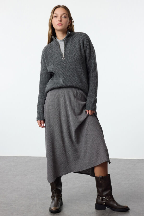 Trendyol Saia midi saia cinzento