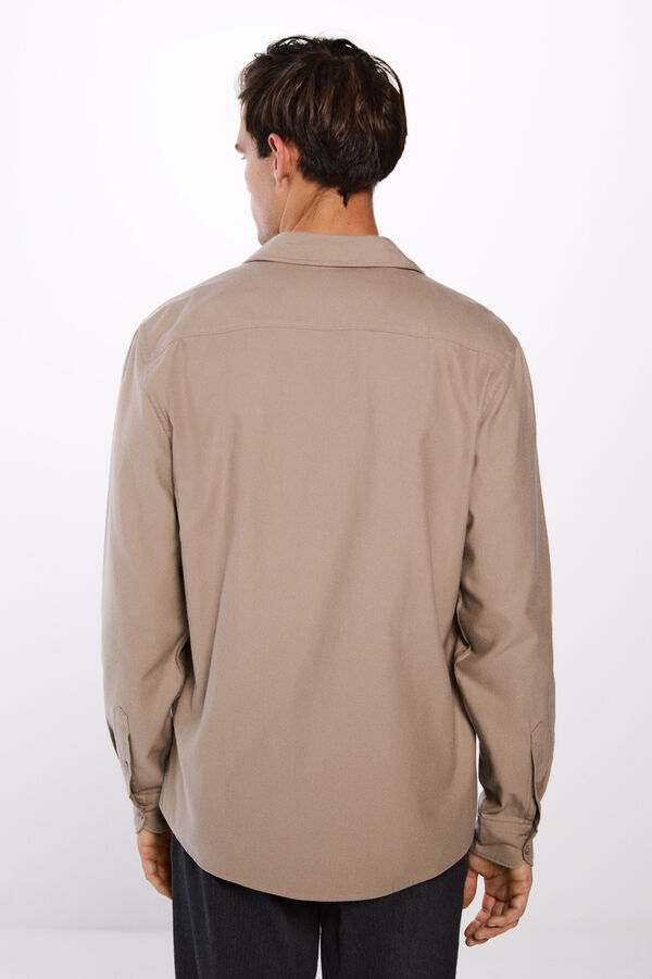 Springfield Camisa algod&oacute;n cepillado nude