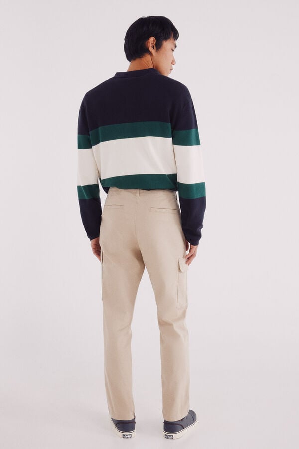 Springfield Pantal&oacute;n cargo slim fit beige