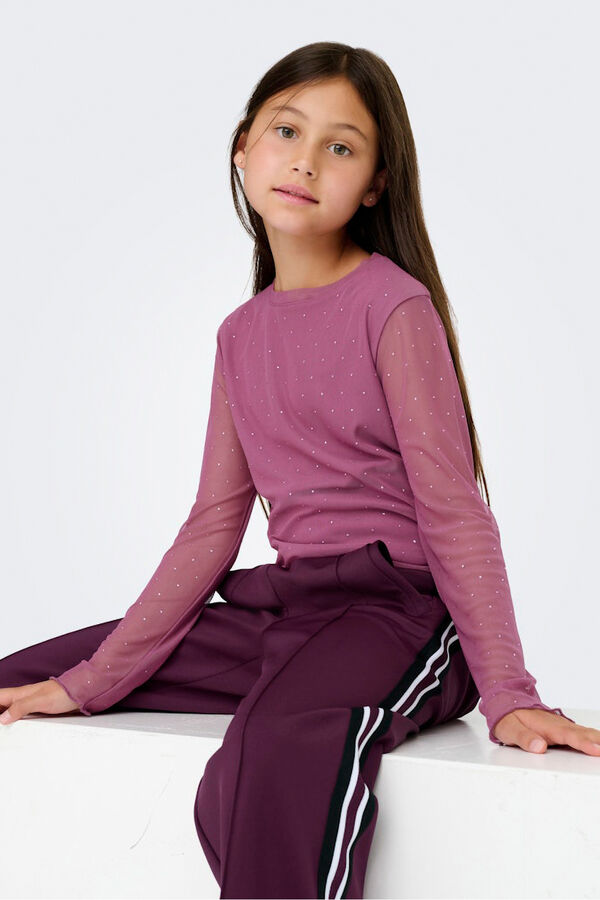 Only Girls Top de brillo morado/lila