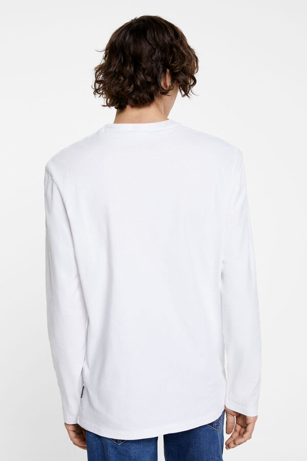 Springfield Camiseta manga larga bolsillo blanco