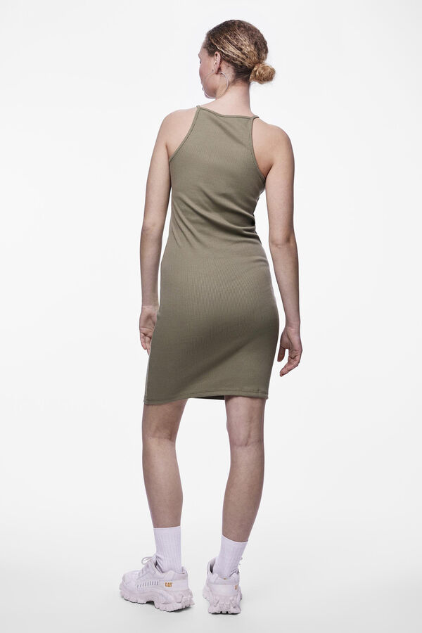 Pieces Vestido curto com gola halter verde