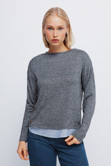 Springfield T-shirt combinada com bot&otilde;es laterais cinzento