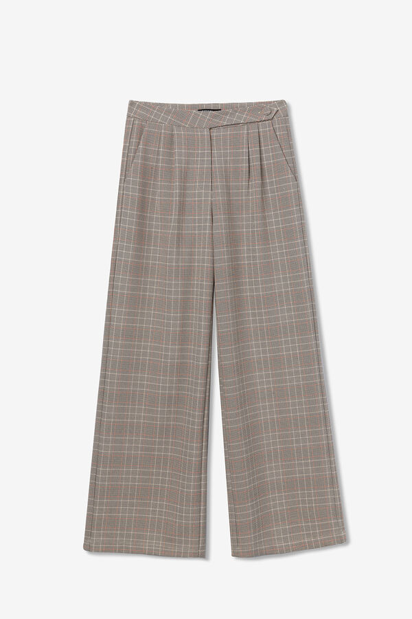 Tiffosi Pantalones Pierna Ancha con Pliegues blanco