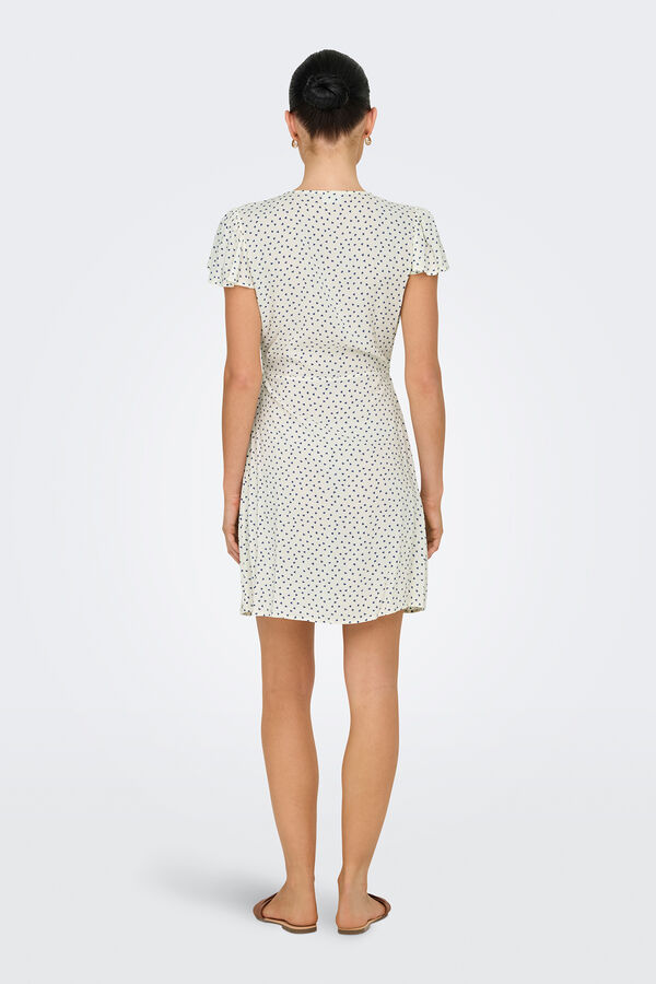 JDY Vestido curto estampado branco