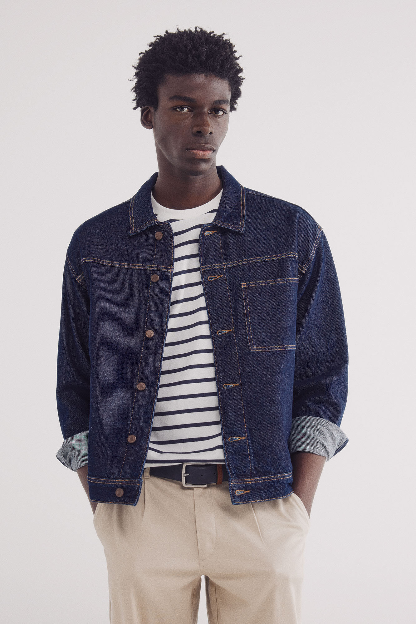 Springfield Jaqueta jeans boxy fit