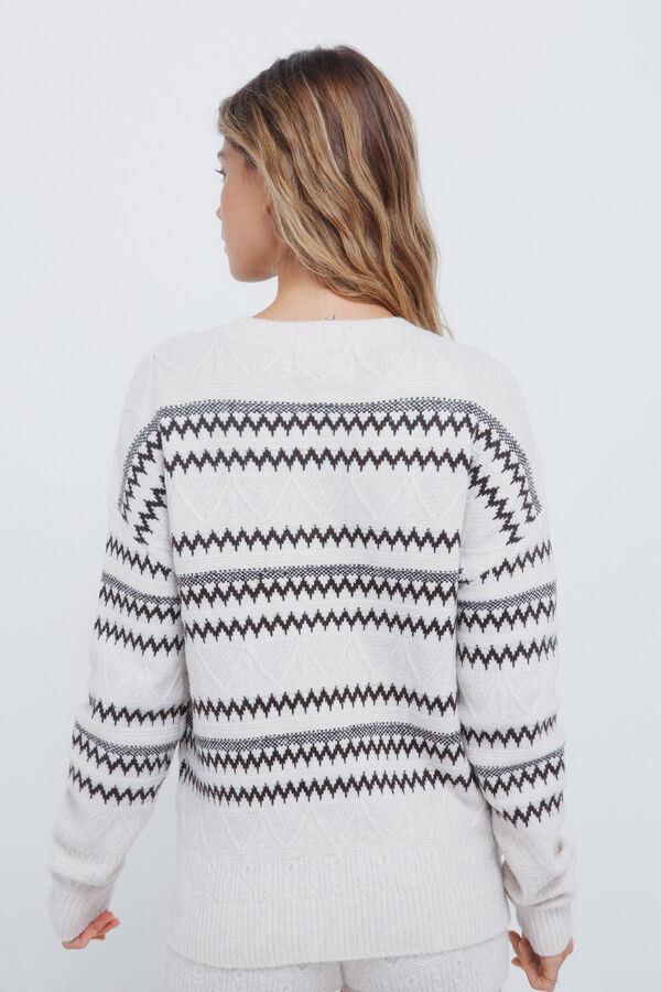 Springfield Jersey jacquard cenefas marr&oacute;n marr&oacute;n