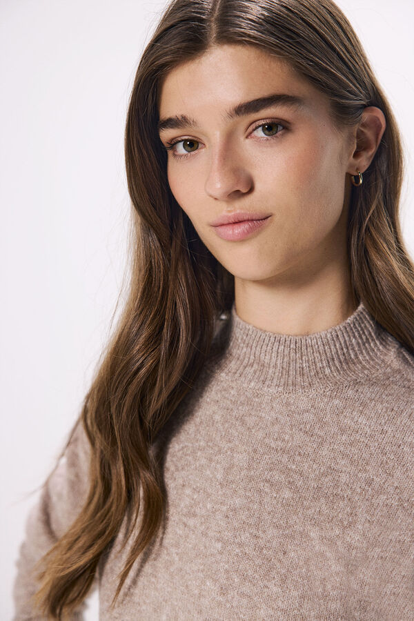 Springfield Jersey cuello perkins melange tostado