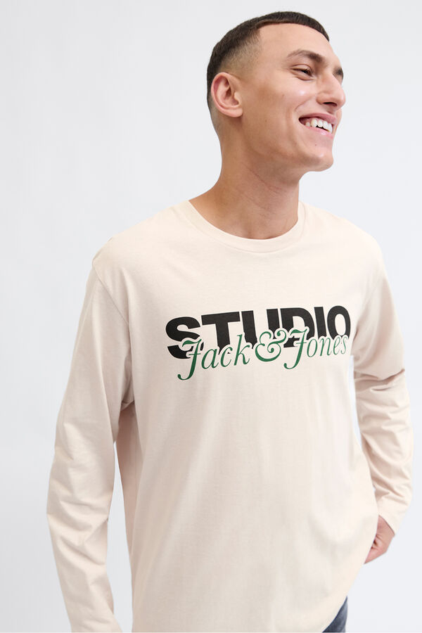 Jack & Jones Camiseta de manga studio gris