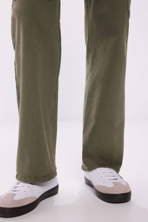 Springfield Pantal&oacute;n cargo algod&oacute;n kaki