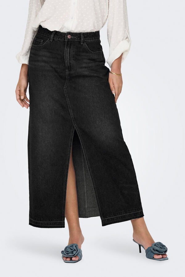 JDY Saia de ganga comprida preto