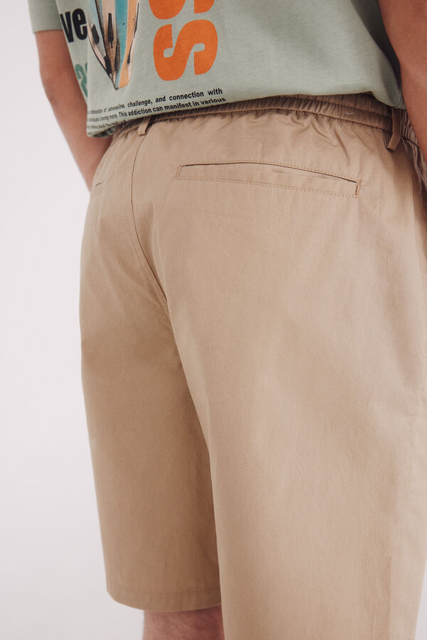 Springfield Bermuda popel&iacute;n comfort fit beige