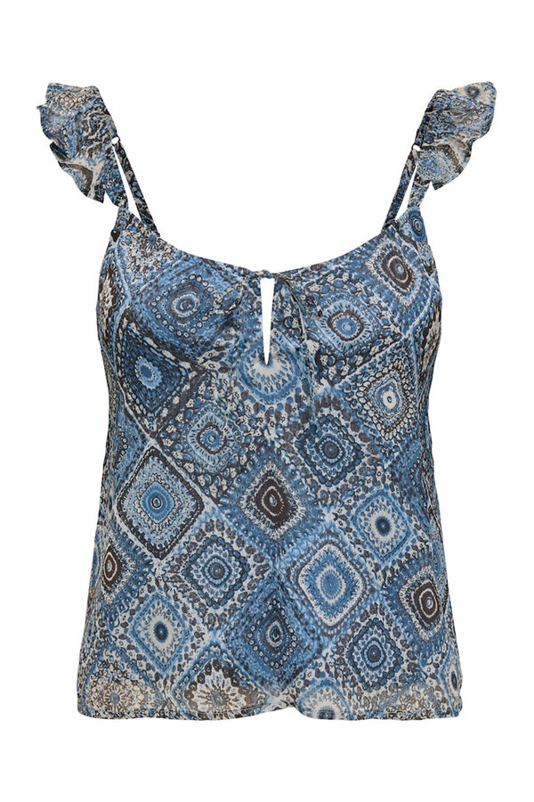 Only Blusa com al&ccedil;as ajust&aacute;vel azul