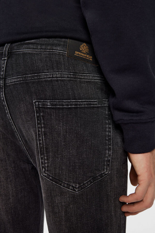 Springfield Jeans skinny negro lavado gris