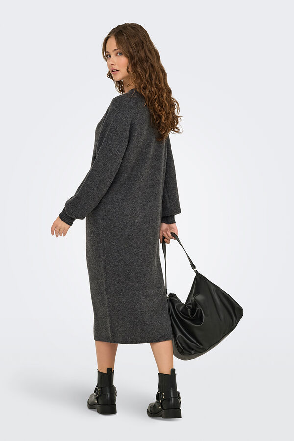 JDY Vestido largo punto gris