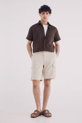 Springfield Bermuda linho cargo comfort fit branco