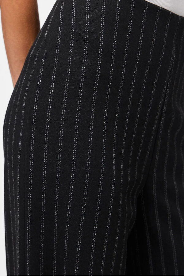 Pieces Pantal&oacute;n rayas tiro alto recto negro