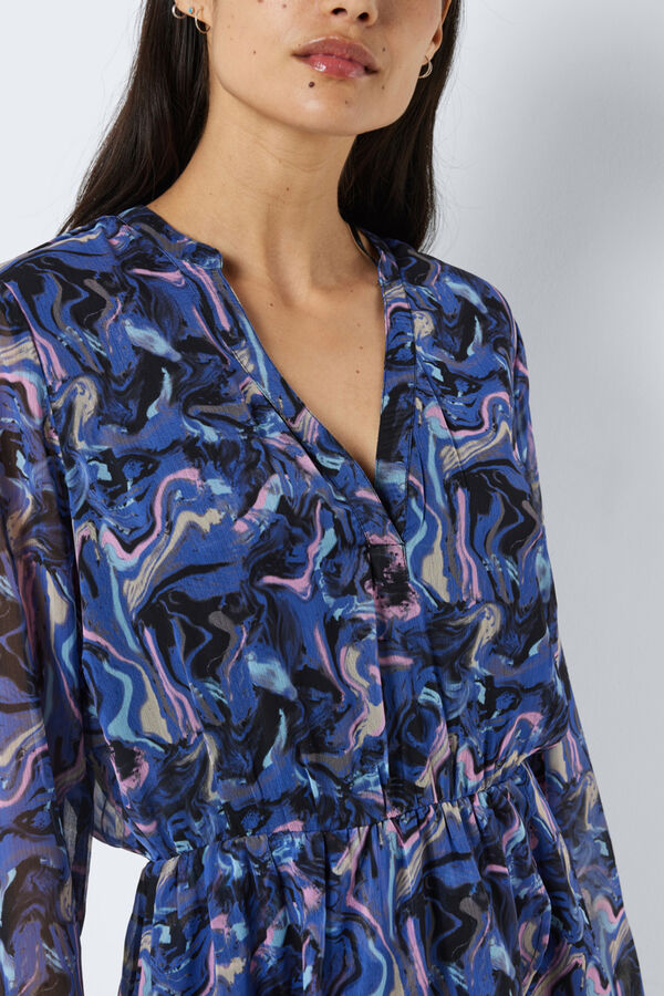 Noisy May vestido curto estampado rosa