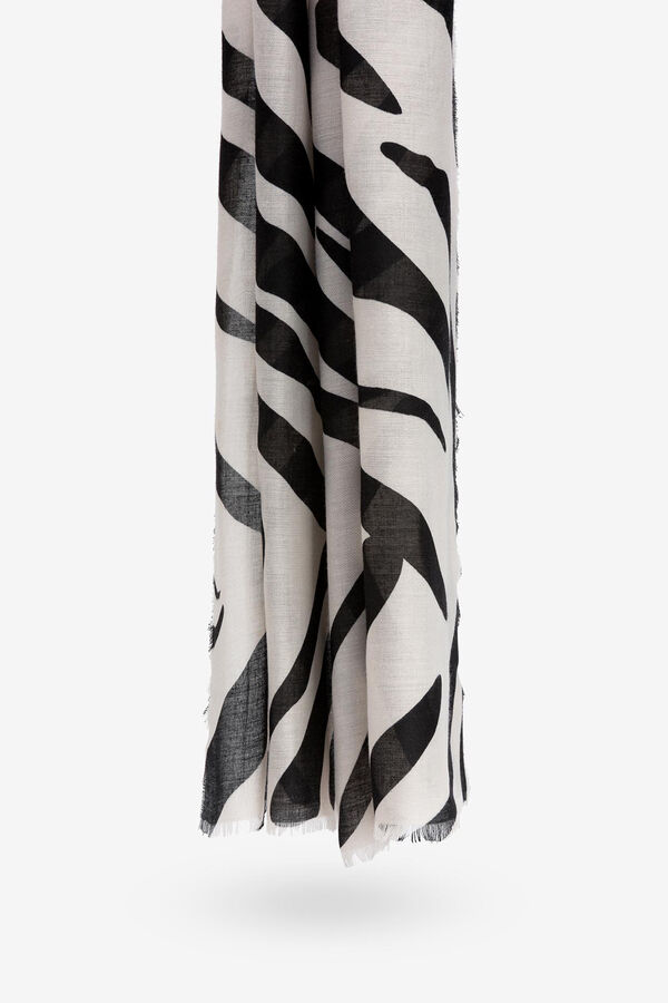 Tiffosi Cachecol estampado bicolor preto