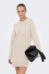 Only Vestido curto de malha  bege