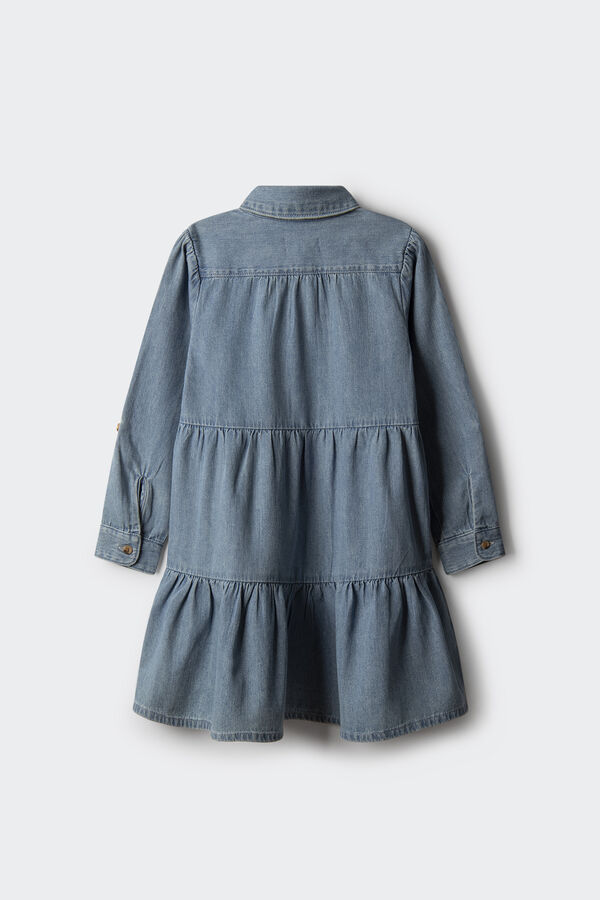 Springfield Kids Vestido camisa denim de menina azul