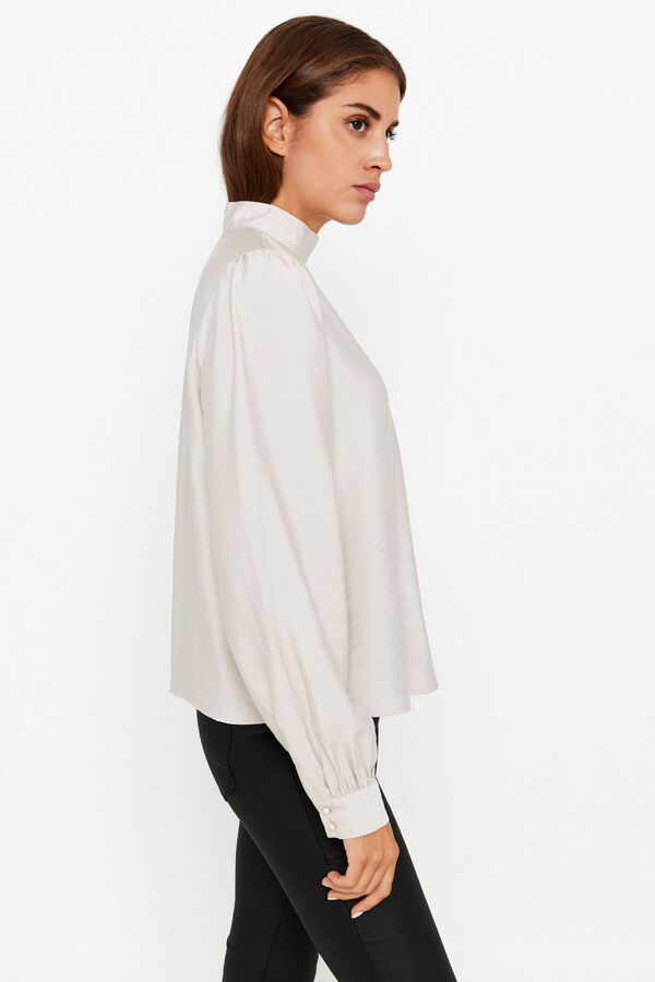 Only Blusa manga larga perlas azul